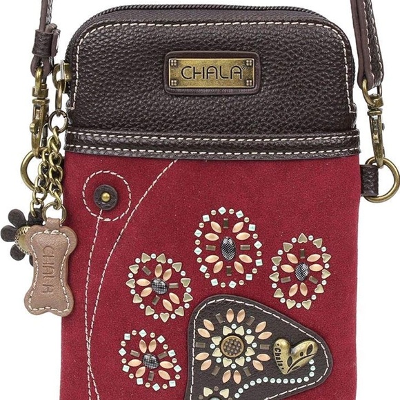 NWOT 🏷️ Dazzled Paw Print Cellphone Convertible Strap Crossbody Handbag - Picture 13 of 13